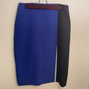Boden Blue Black Light Blue Colorblock Skirt, Size 6